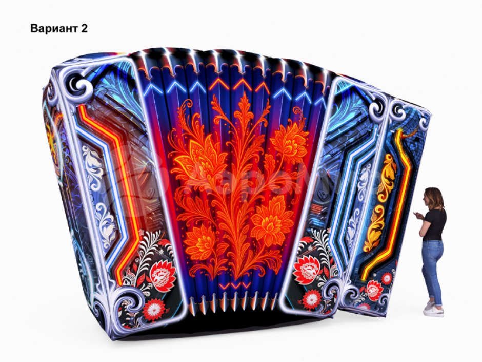 Надувная гармонь — большая фигура-декорация на праздник