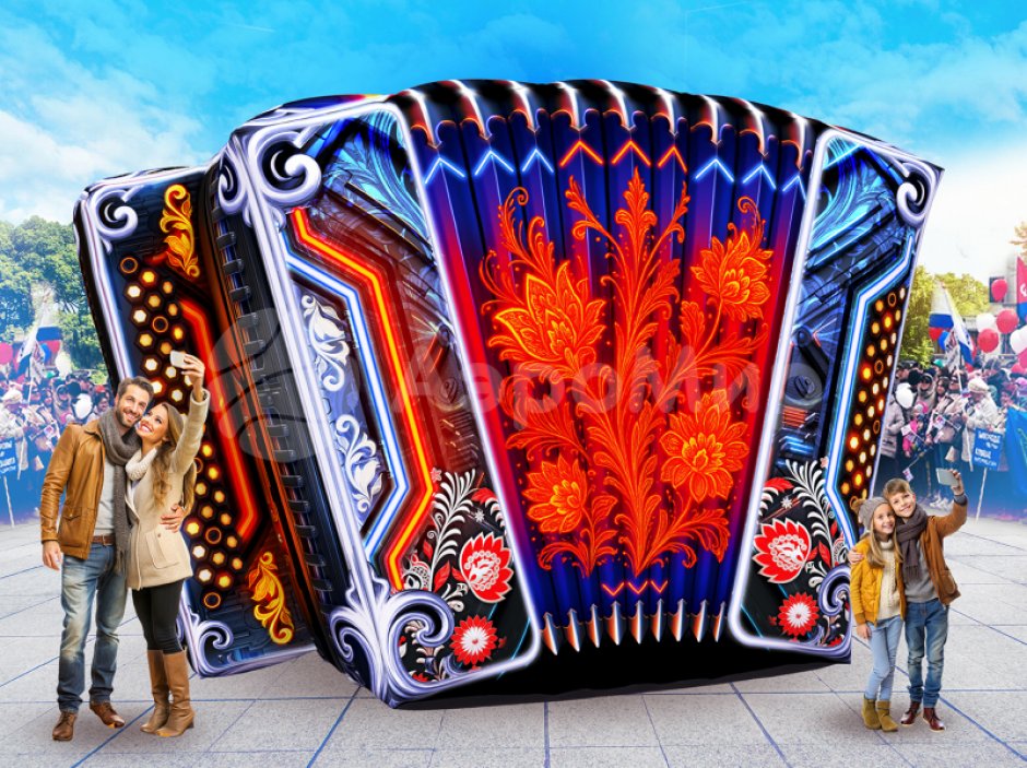 Надувная гармонь — большая фигура-декорация на праздник