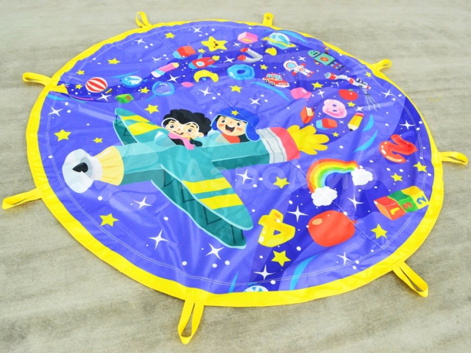 Игровой парашют — реквизит для командных игр, тимбилдинга и аниматоров