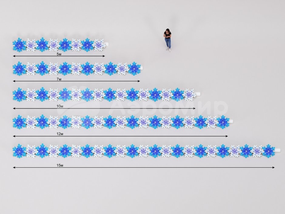 Надувная гирлянда «Снежинки 1»