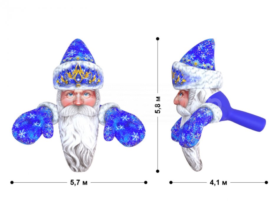 Надувной Дед Мороз на крышу — большая декорация новогоднего праздника