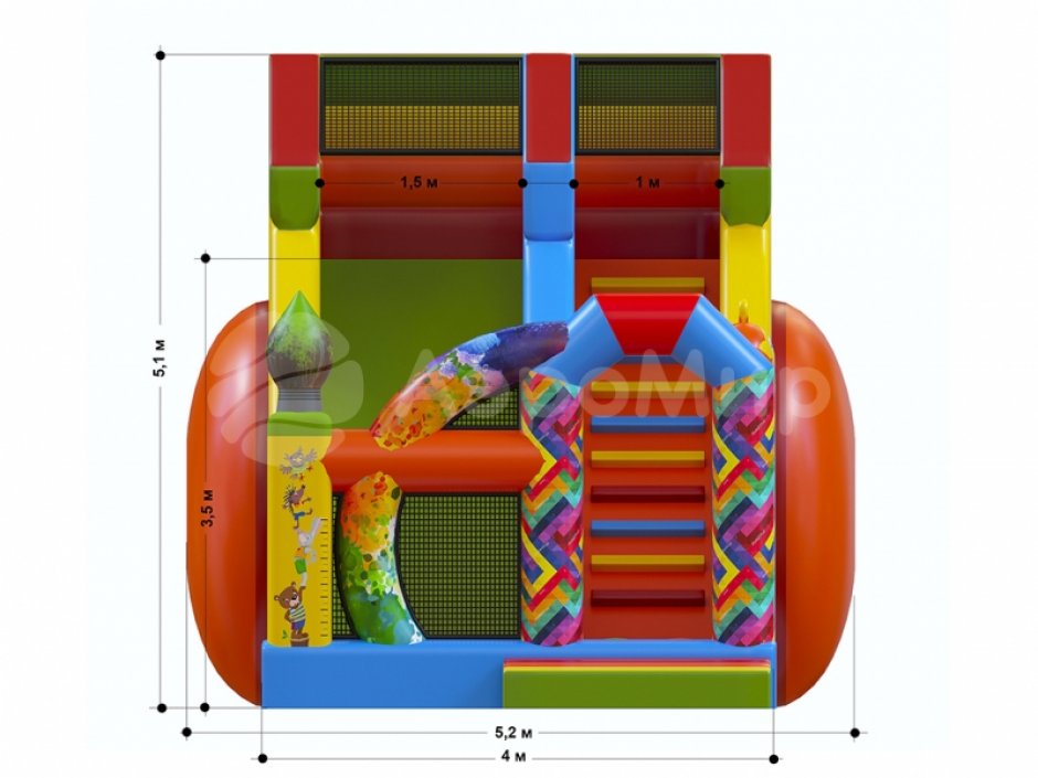 Надувной батут-горка Краски — для бизнеса с на ~ 50 м²
