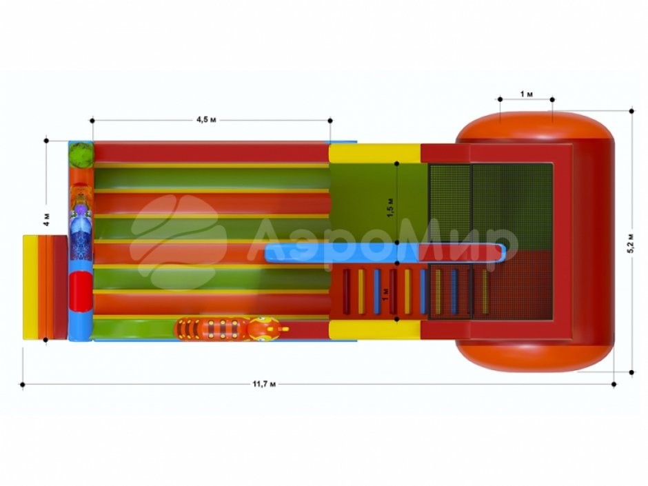 Надувной батут-горка Краски — для бизнеса с на ~ 50 м²