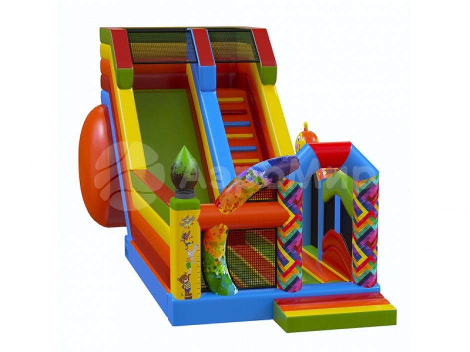 Надувной батут-горка Краски — для бизнеса с на ~ 50 м²