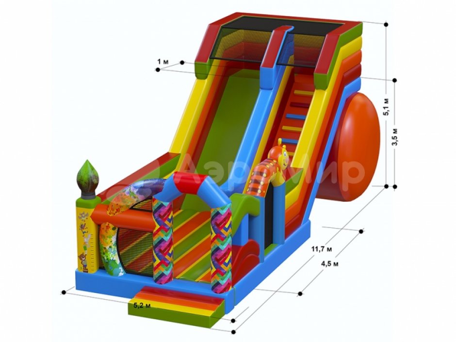 Надувной батут-горка Краски — для бизнеса с на ~ 50 м²