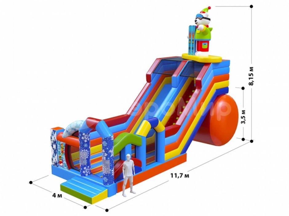 Зимняя горка Мишка