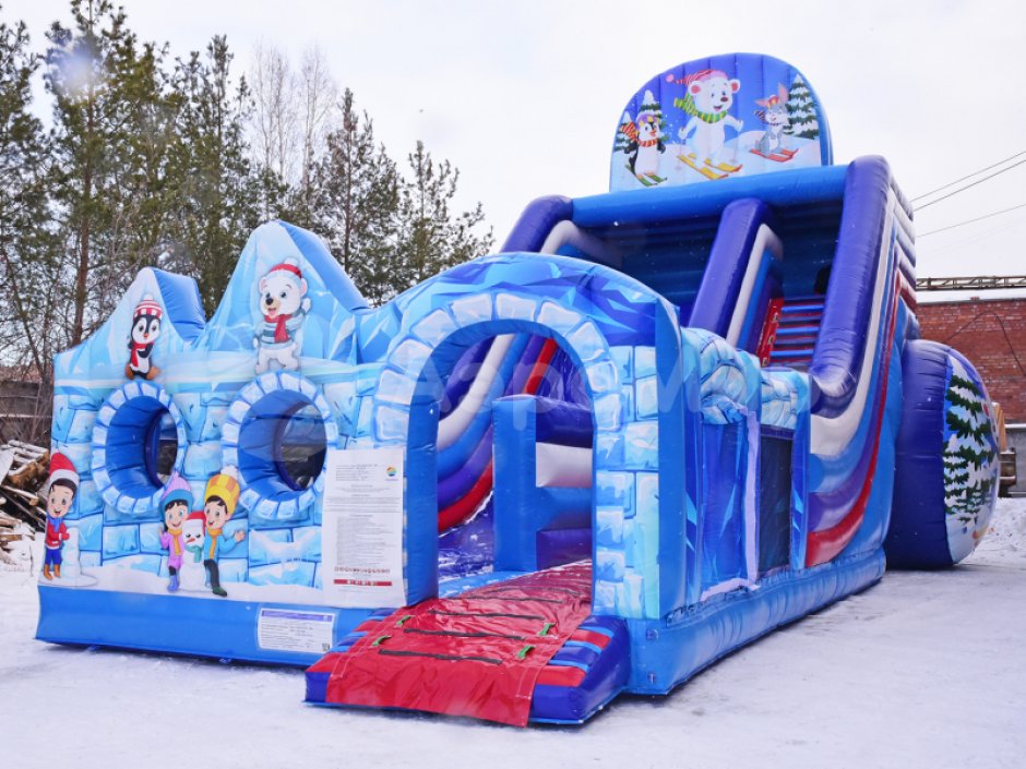 Зимняя горка Снежная — надувной аттракцион для катания