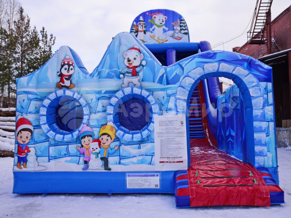 Зимняя горка Снежная — надувной аттракцион для катания