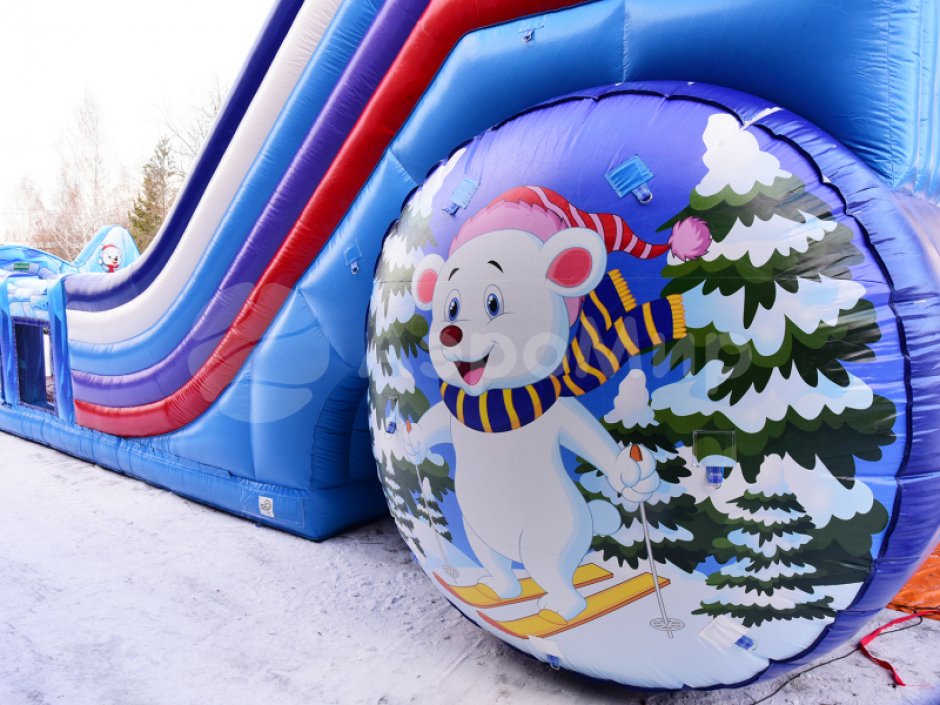 Зимняя горка Снежная — надувной аттракцион для катания