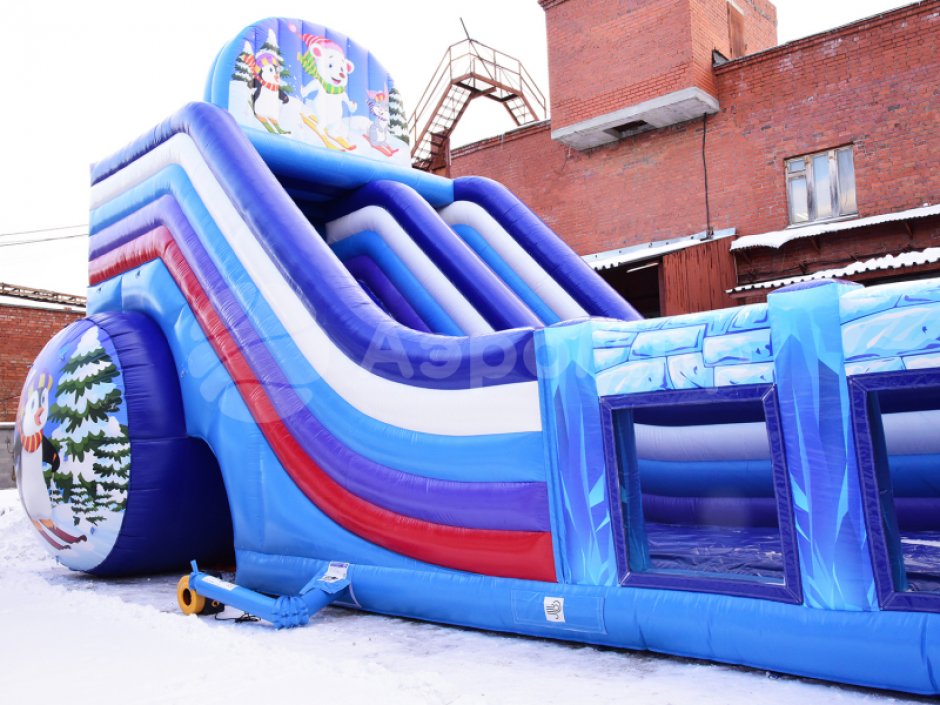 Зимняя горка Снежная — надувной аттракцион для катания
