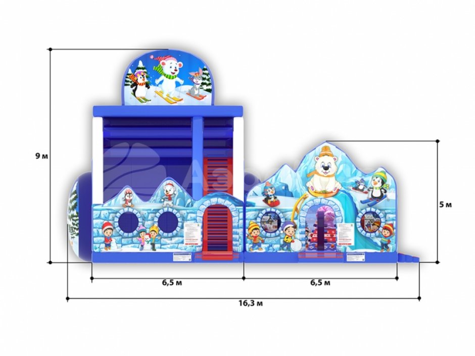 Зимний надувной комплекс Снежная долина