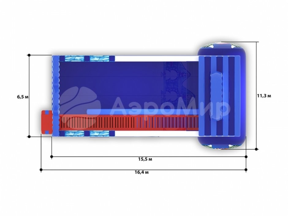 Зимняя горка Снежная — надувной аттракцион для катания
