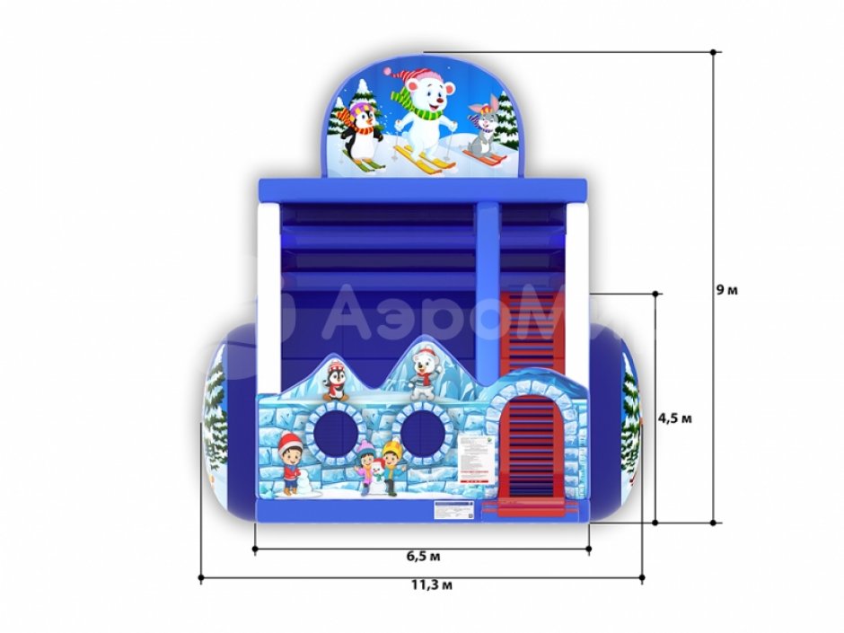 Зимняя горка Снежная — надувной аттракцион для катания