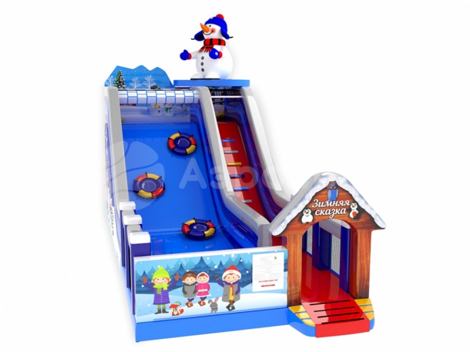 Надувная горка БС-102 «Зимняя сказка»