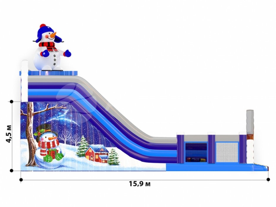 Надувная горка БС-102 «Зимняя сказка»
