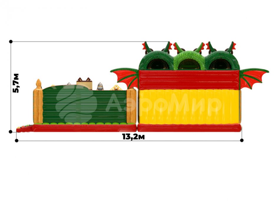 Большой надувной батутный комплекс Змей Горыныч