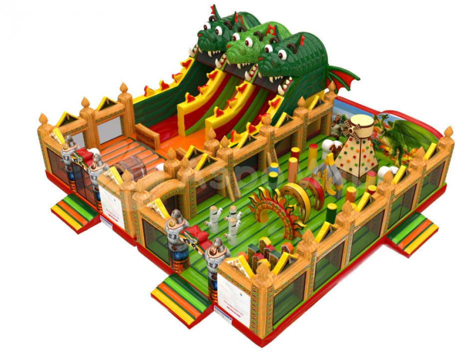 Большой надувной батутный комплекс Змей Горыныч