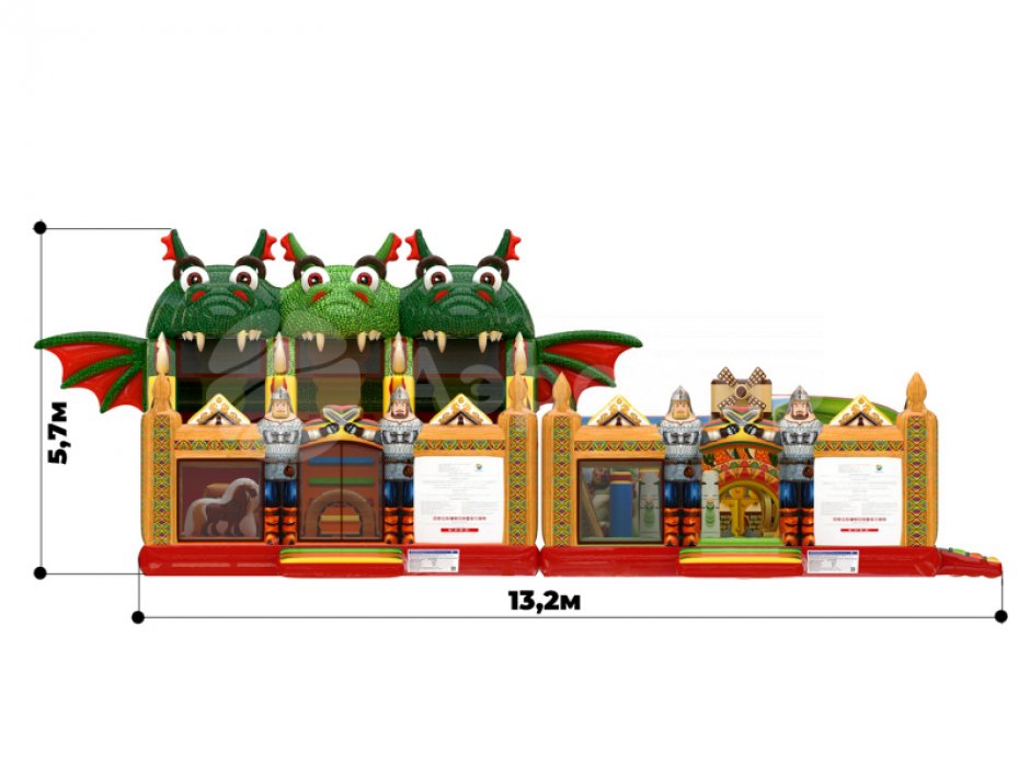 Большой надувной батутный комплекс Змей Горыныч