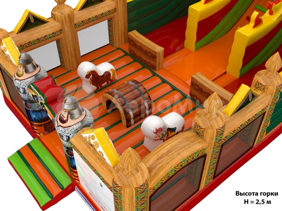 Надувной батут Большой Змей Горыныч — большой авторский батут-горка на 66 м²