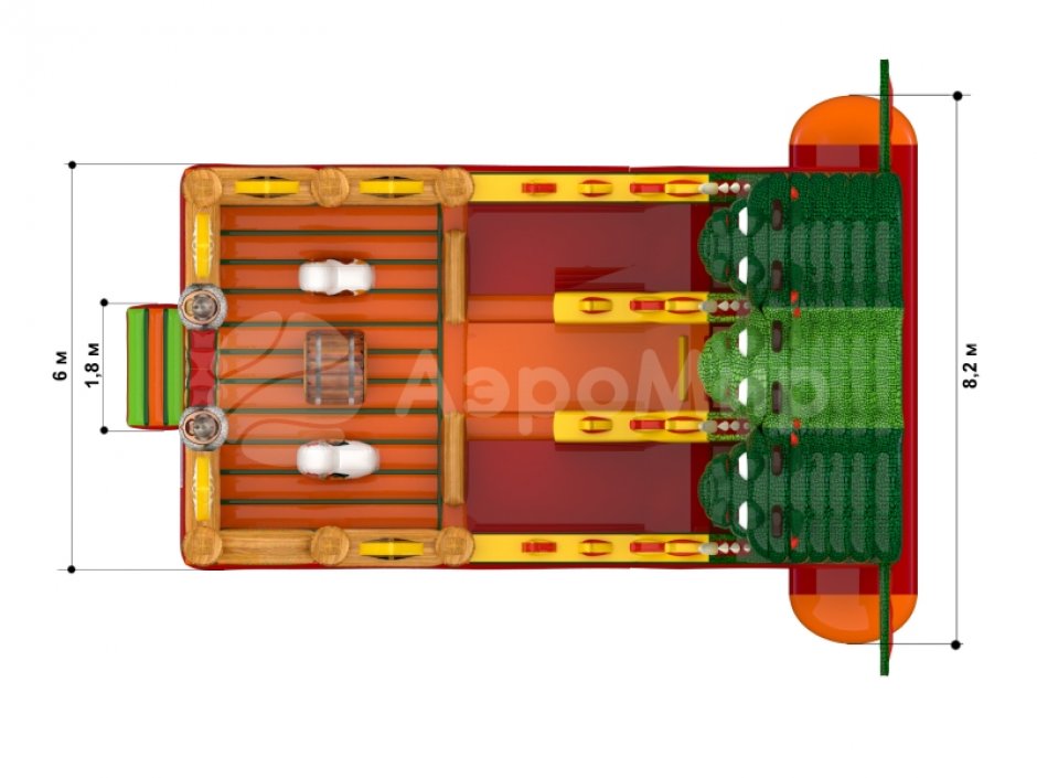 Надувной батут Большой Змей Горыныч — большой авторский батут-горка на 66 м²