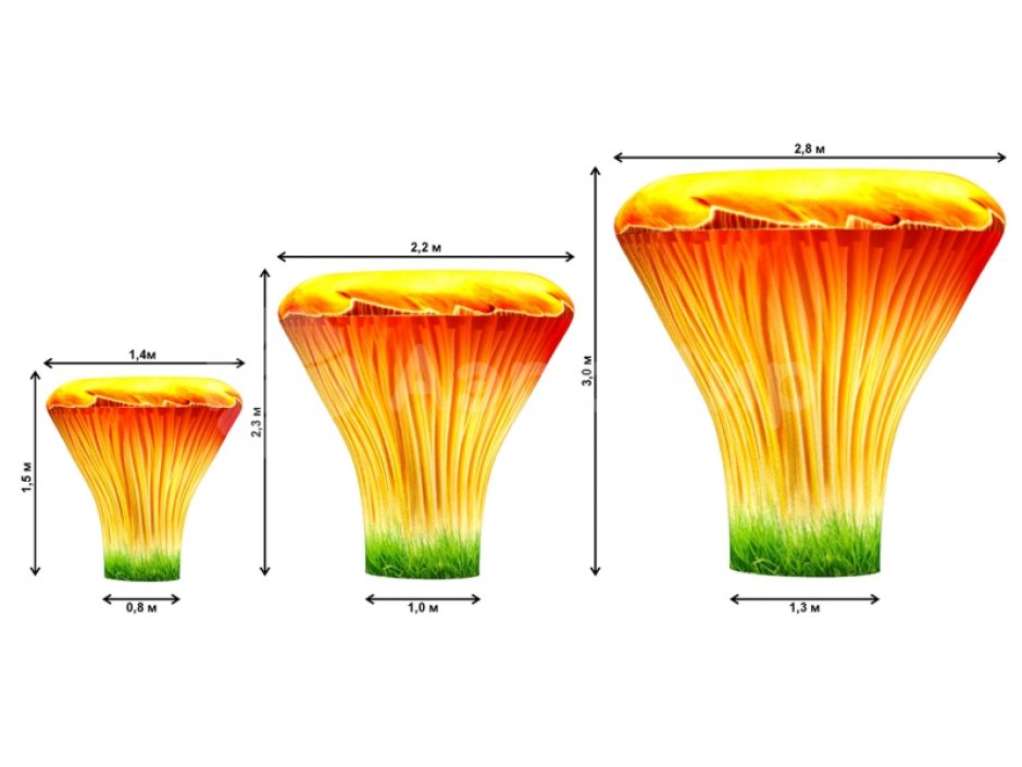 Надувные грибы — парковые фигуры с подсветкой