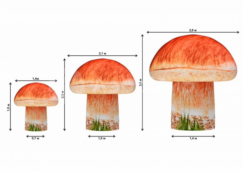 Надувные грибы — парковые фигуры с подсветкой