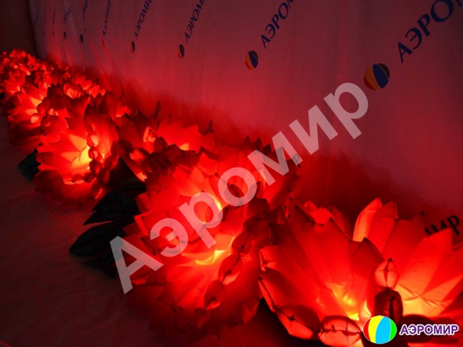 Надувные цветы гвоздики — гирлянда из гвоздик