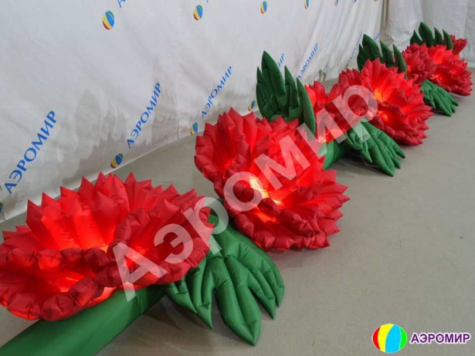 Надувные цветы гвоздики — гирлянда из гвоздик