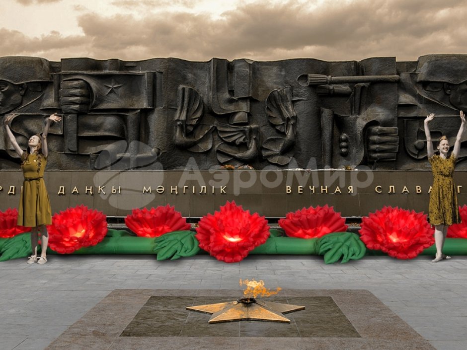 Надувные цветы гвоздики — гирлянда из гвоздик