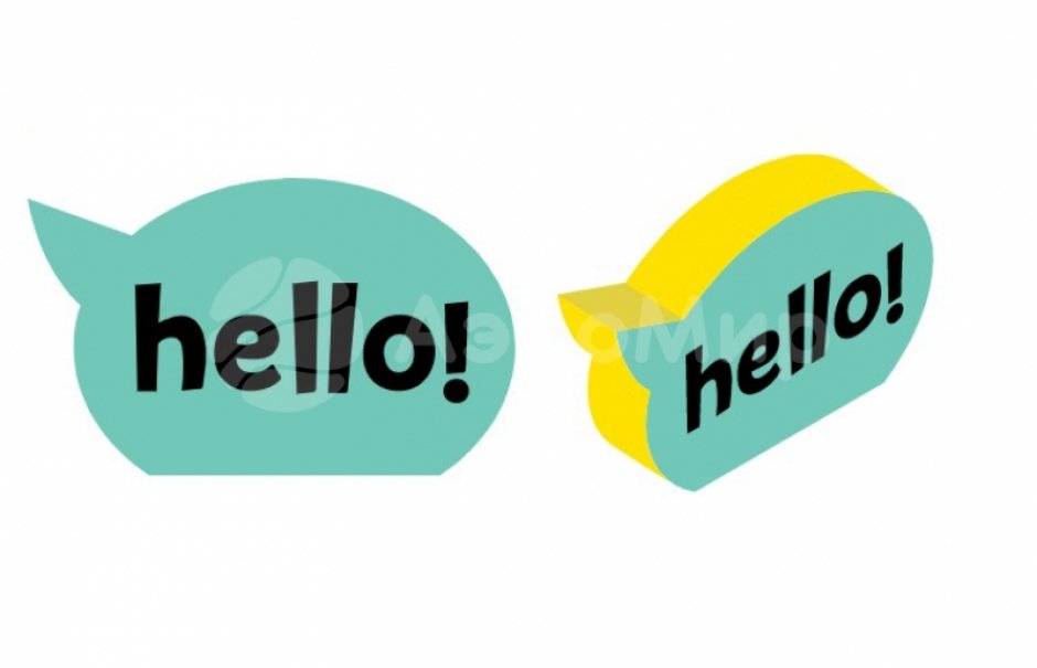 Мягкий контурный модуль-выноска Привет