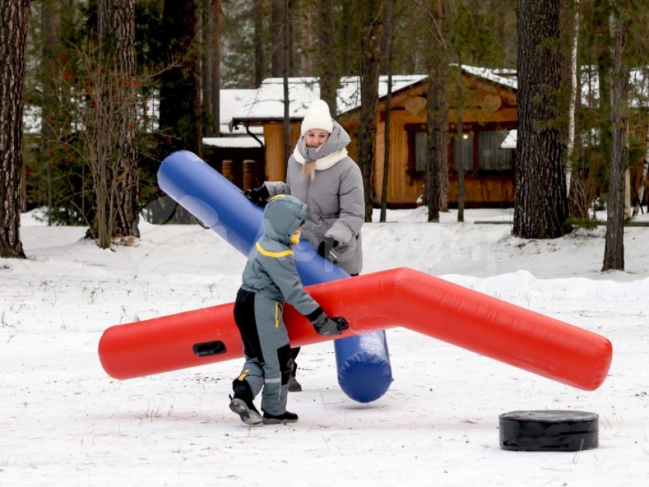 Гигантский хоккей — огромные клюшки и шайба для развлечения и командных игр
