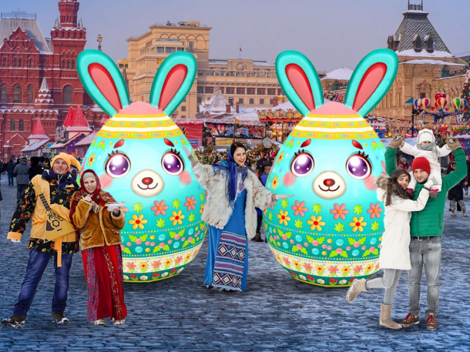 Надувная фигура Зайчика по форме яйца