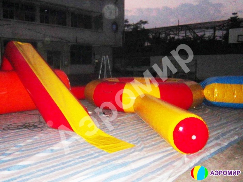 Водный аттракцион 4 в 1 блоб-катапульта, надувная платформа, бревно и горка