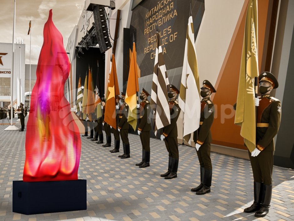 Имитация пламени — торжественное оформление 9 мая