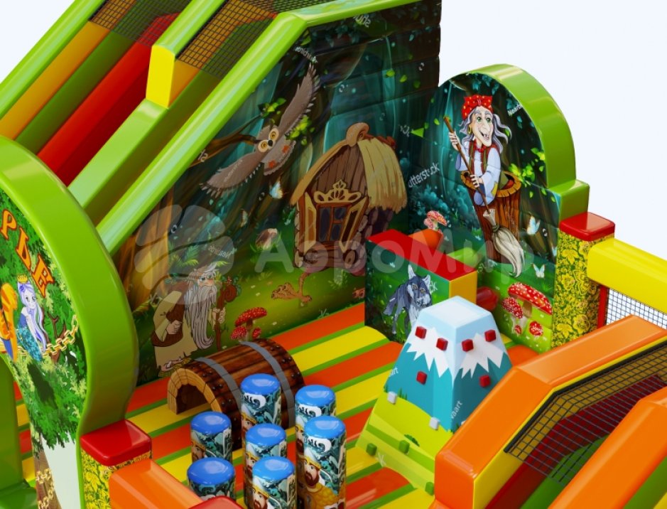 Надувной батутный комплекс Лукоморье — большой коммерческий аттракцион на 85 м²