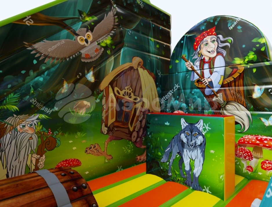 Надувной батутный комплекс Лукоморье — большой коммерческий аттракцион на 85 м²