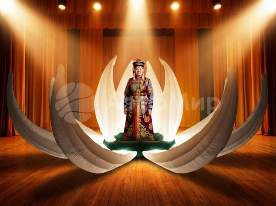 Надувной цветок Лотос с раскрытием закрытием лепестков с подсветкой