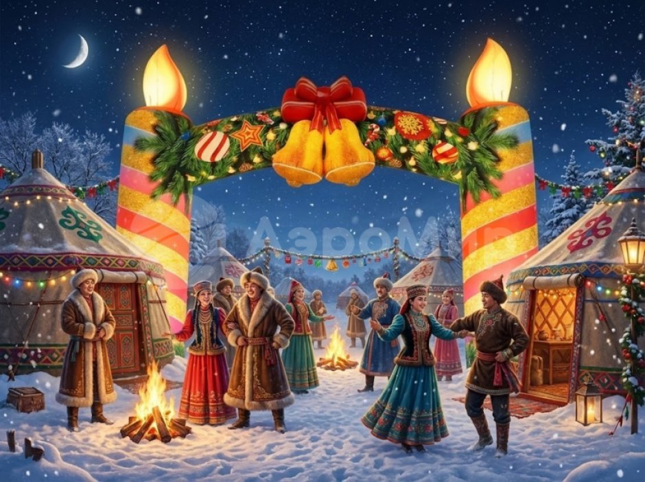 Новогодняя надувная арка «Рождество»