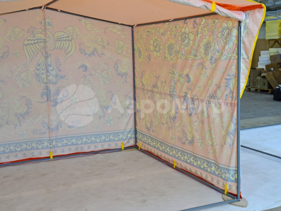 Каркасная палатка шатёр 2,7 х 2,7 м — металлокаркас, материал оксфорд + ПВХ