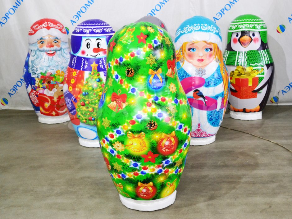 Большие надувные кегли с мячом