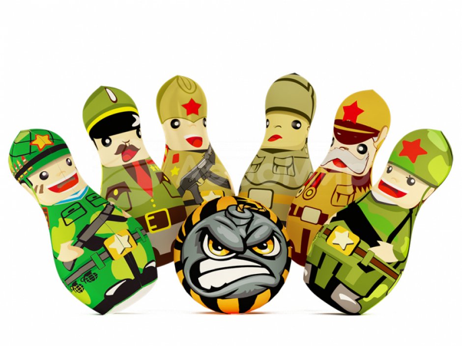 Большие мягкие кегли с мячом