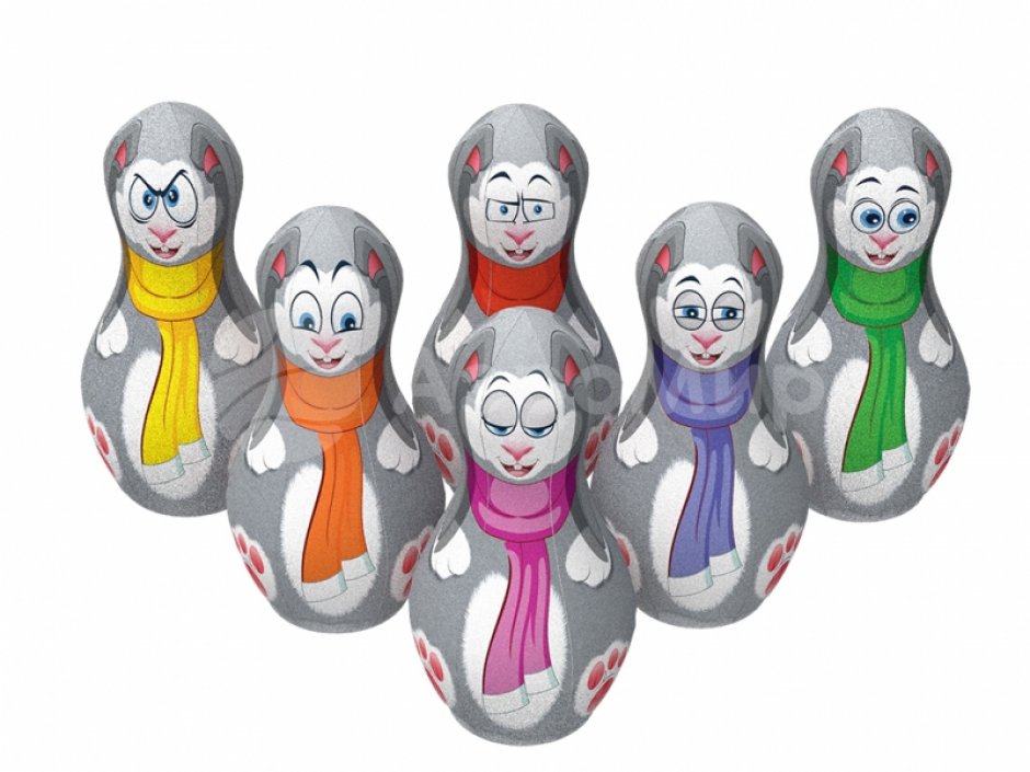 Большие мягкие кегли с мячом