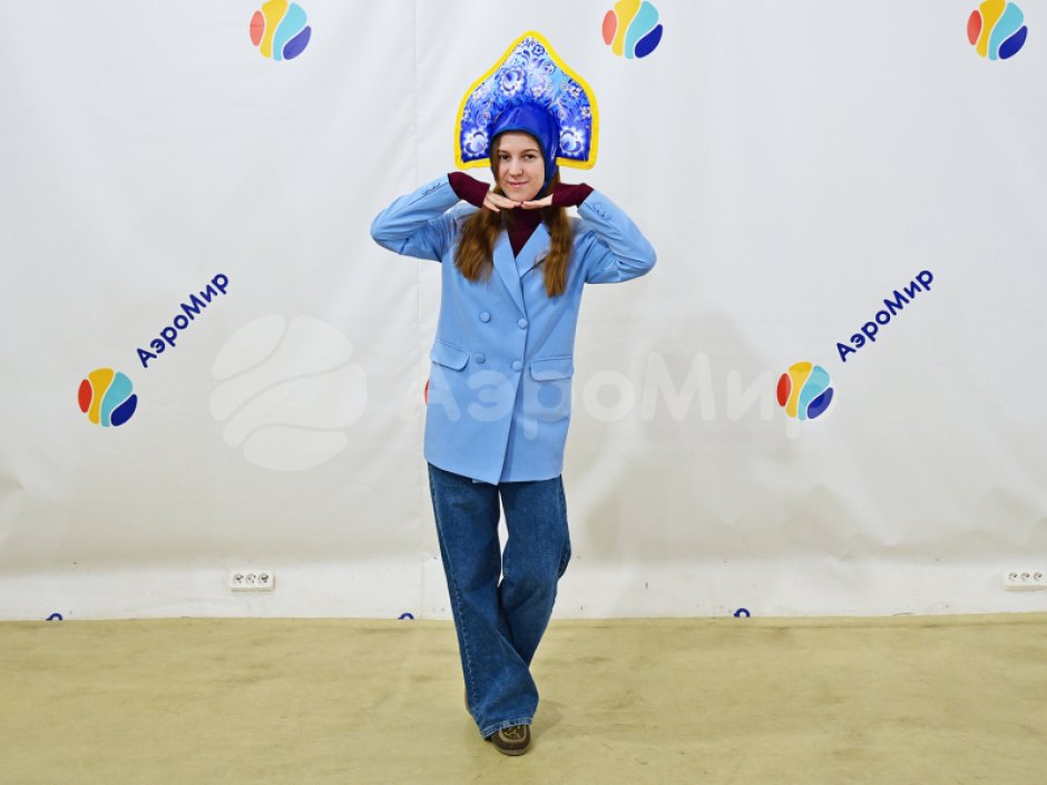 Кокошник для эстафет и фото гжель