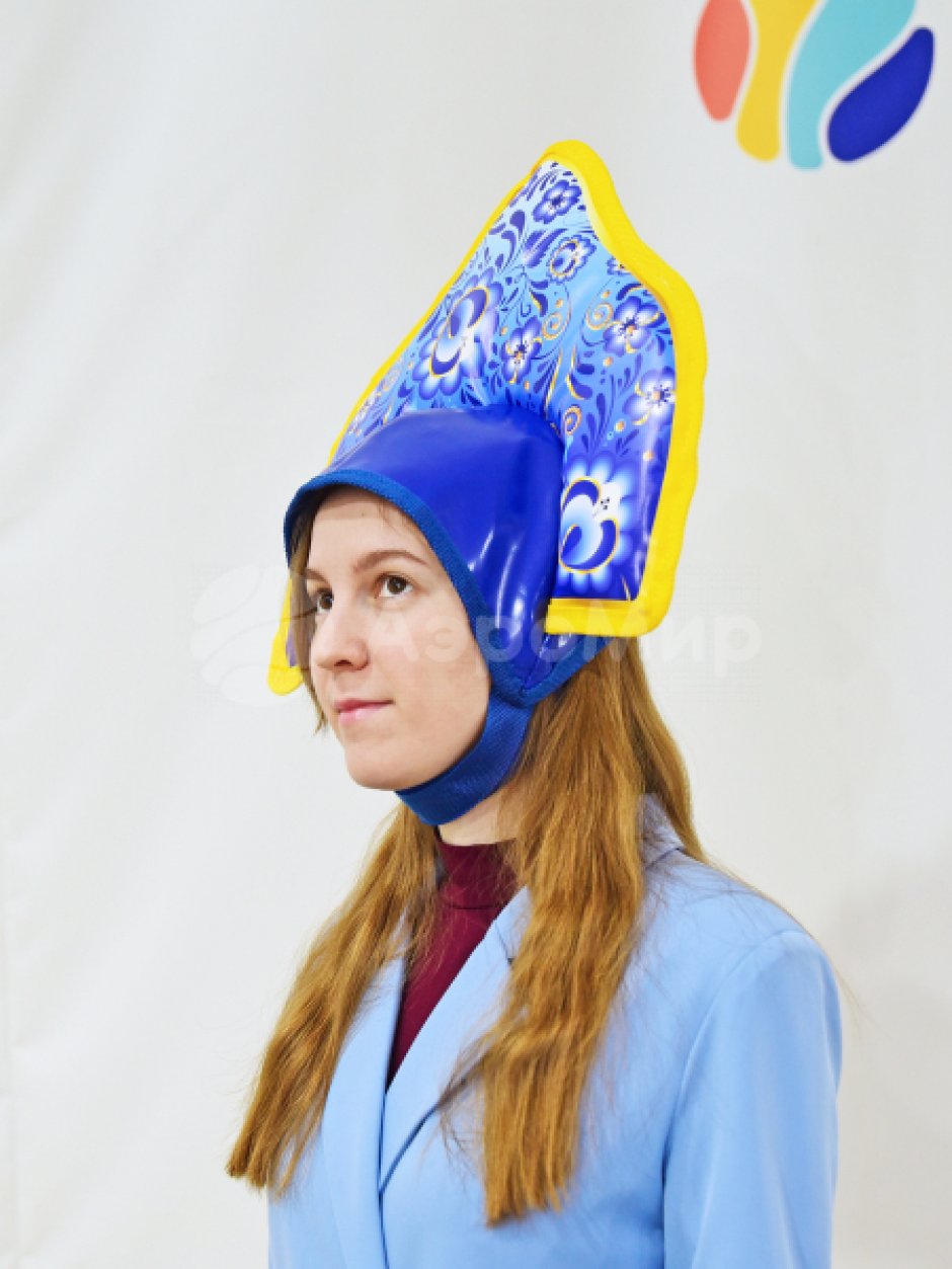 Кокошник игровой гжель