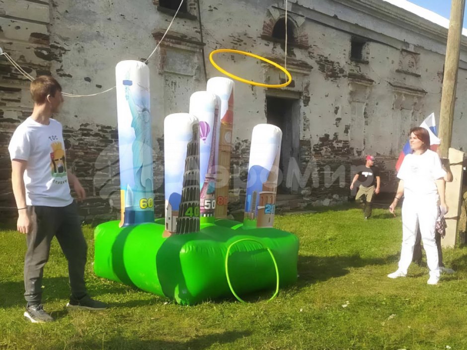 Командный игровой реквизит Надувной кольцеброс Столбики