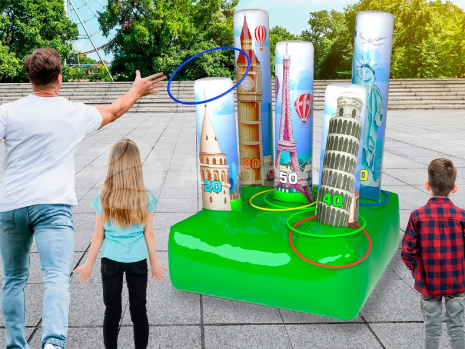 Командный игровой реквизит Надувной кольцеброс Столбики