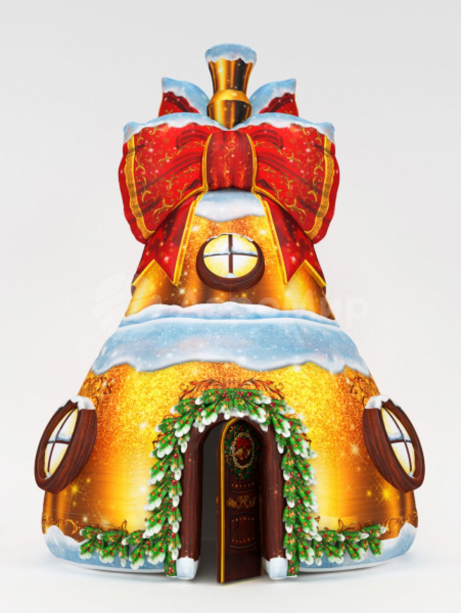 Колокольчик дом — новогодняя надувная конструкция с фото зоной внутри