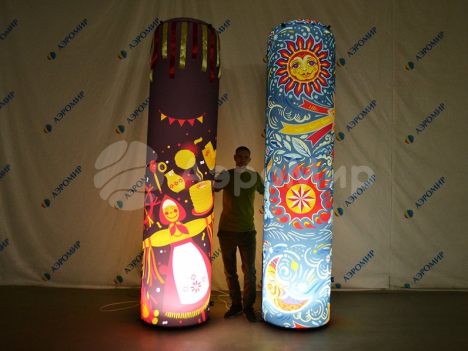 Колонна Масленица — надувная фигура столб с подсветкой