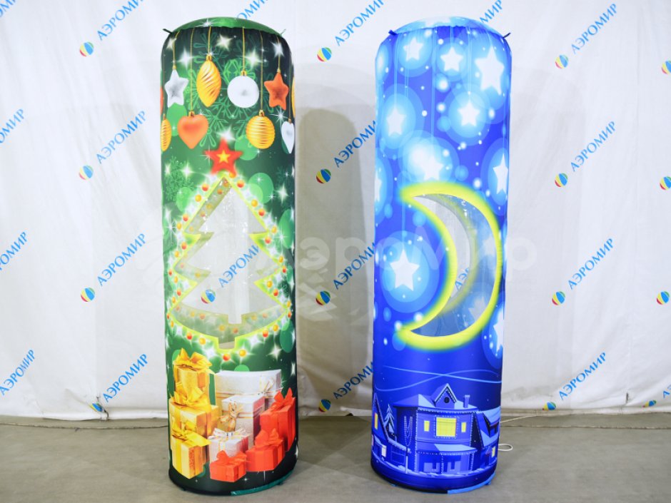 Новогодняя колонна — надувной световой столб