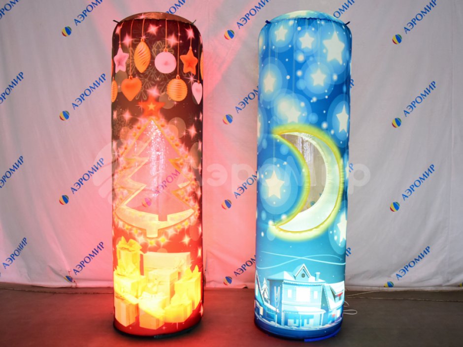 Новогодняя колонна — надувной световой столб